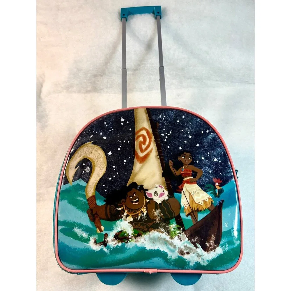 Disney Moana & Maui Kids Rolling Suitcase – Carry-On Luggage –‎ Used with Wear